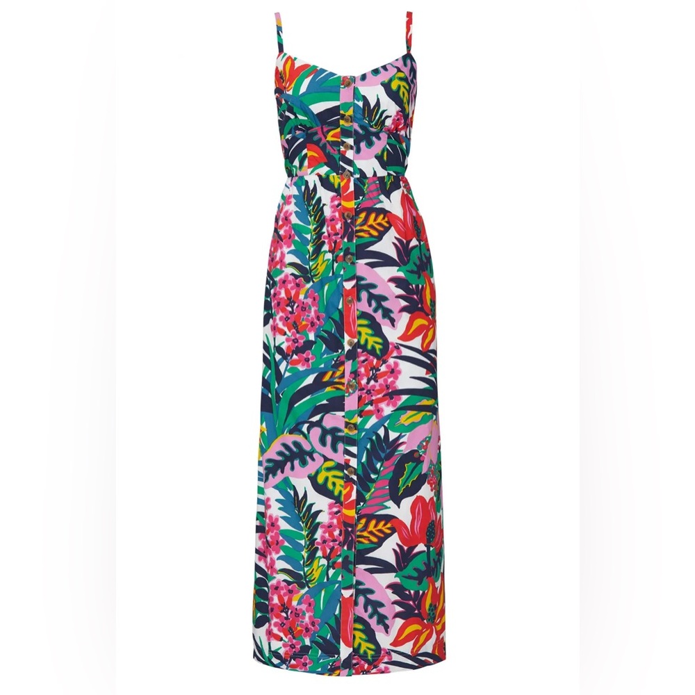 J. CREW Colorful Tropical Floral Maxi Dress 100% Cotton
